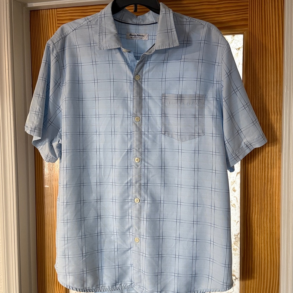 Tommy Bahama Sky Blue Checkered Men's Shirt